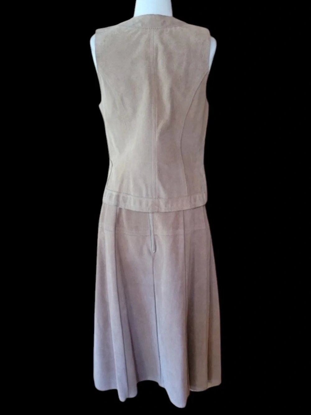 1960s/1970s Tan, Suede Vest & Skirt‎